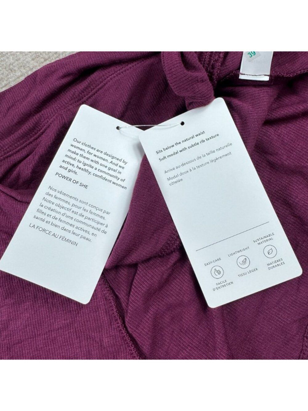 Athleta Well Rested Rib Sleep Short Deep Burgundy Modal Ribbed NWT S XL 3X Comfy - Picture 13 of 14